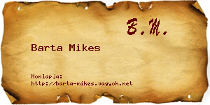 Barta Mikes névjegykártya